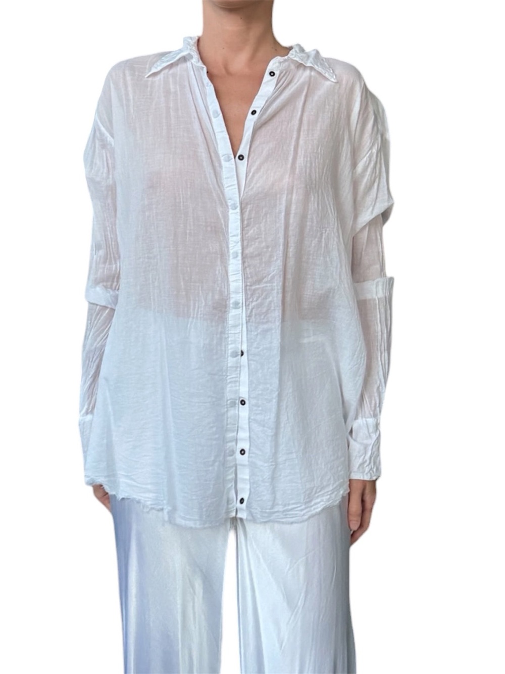 Jaga Capri Blouse in white cotton
